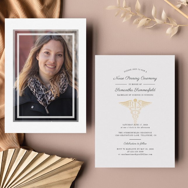2026 Minimalist Graduate Nurse Pinning Ceremony Invitation (Creator Uploaded)