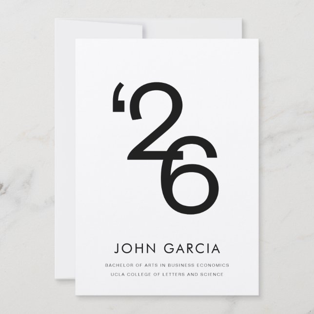 2026 Minimalist Graduation Announcements (Front)