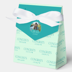 2026 Mint Green Teal Congrats Graduation Party Favor Boxes
