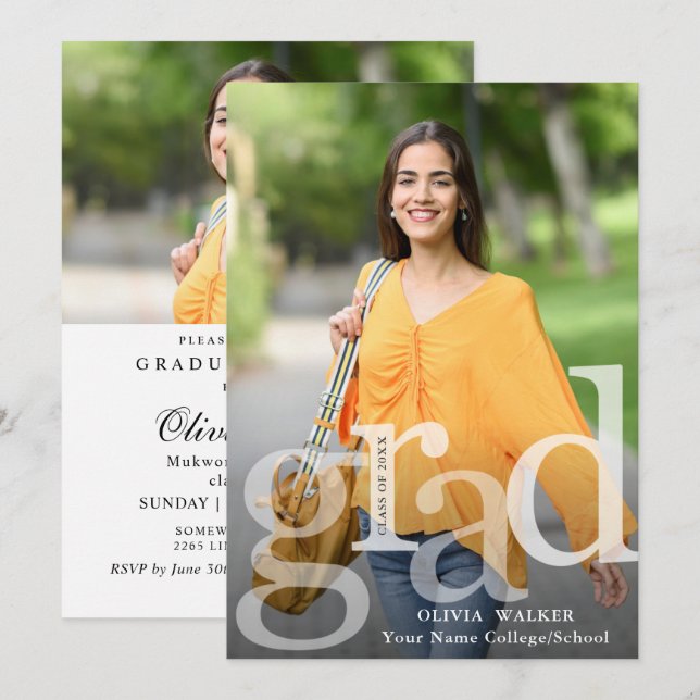 2026 Modern 2 PHOTO Graduation Party Invitation (Front/Back)