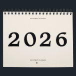 2026 Modern Black Beige American Monthly Planner Calendar<br><div class="desc">2026 Modern Black Beige American Monthly Planner Calendar</div>