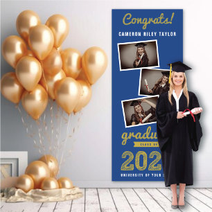 2026 Modern Bold Sketch 3 Photo Graduation Party Banner