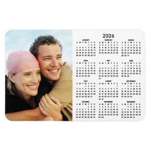 2026 Modern Calendar Photo Magnet