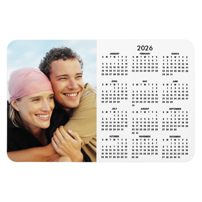 2026 Modern Calendar Photo Magnet (Horizontal)