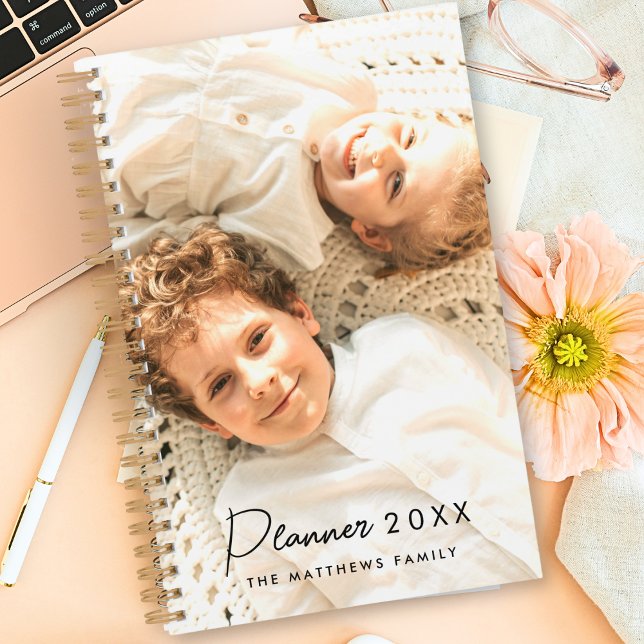 2026 Modern Custom Photo Create Your Own Family Planner (Front)
