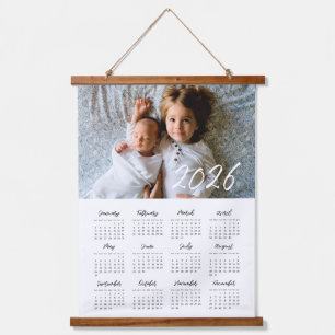 2026 modern family photo calendar hanging tapestry