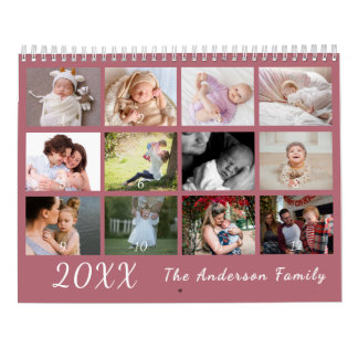 2026 Modern Family Photo Calendar – Pink