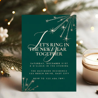 2026 Modern Minimal Classic Typography New Years Foil Invitation