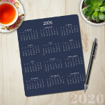 2026 Modern Minimalist Navy Blue Calendar Mouse Pad<br><div class="desc">🌟This is for 2026🌟 2026 Modern Simple Navy Blue and White Calendar Mouse Pad featuring a simple,  minimalist year-at-a-glance calendar. The colors are all customizable. Please contact us at cedarandstring@gmail.com if you need assistance with the design or matching products.</div>