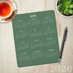 2026 Modern Minimalist Sage Green Calendar Mouse Pad<br><div class="desc">🌟This is for 2026🌟 2026 Modern Simple Pastel Sage Green and White Calendar Mouse Pad featuring a simple,  minimalist year-at-a-glance calendar. The colors are all customizable. Please contact us at cedarandstring@gmail.com if you need assistance with the design or matching products.</div>