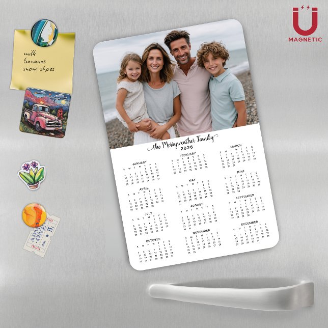 2026 Modern Personalized Photo Calendar Magnet (2026 Modern Personalized Photo Calendar Magnet)