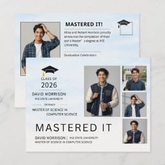 2026 Modern Photo Graduation Announcement Postcard