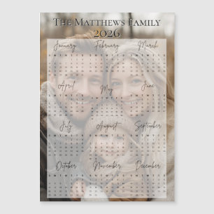 2026 Modern Script Holiday Photo Calendar