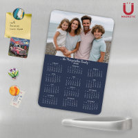 2026 Navy Blue Personalized Family Photo Calendar