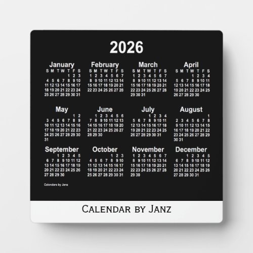 2026 Neon White Desk Calendar by Janz Plaque