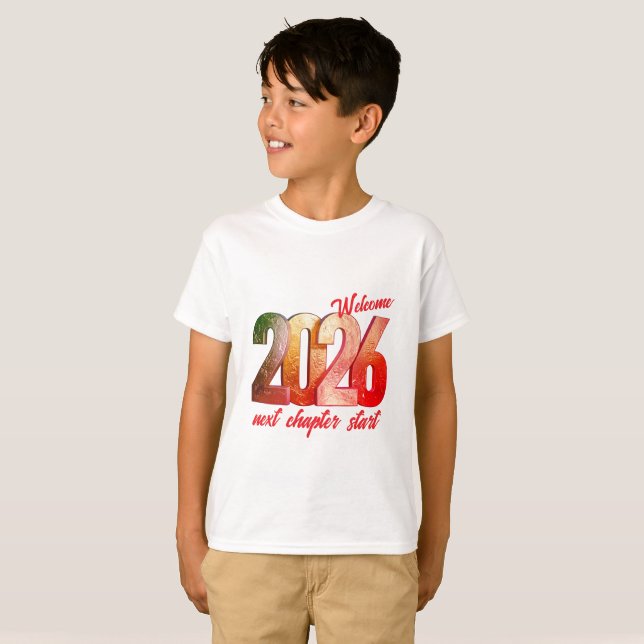2026 NEW YEAR KIDS BASIC T SHIRT (Front Full)