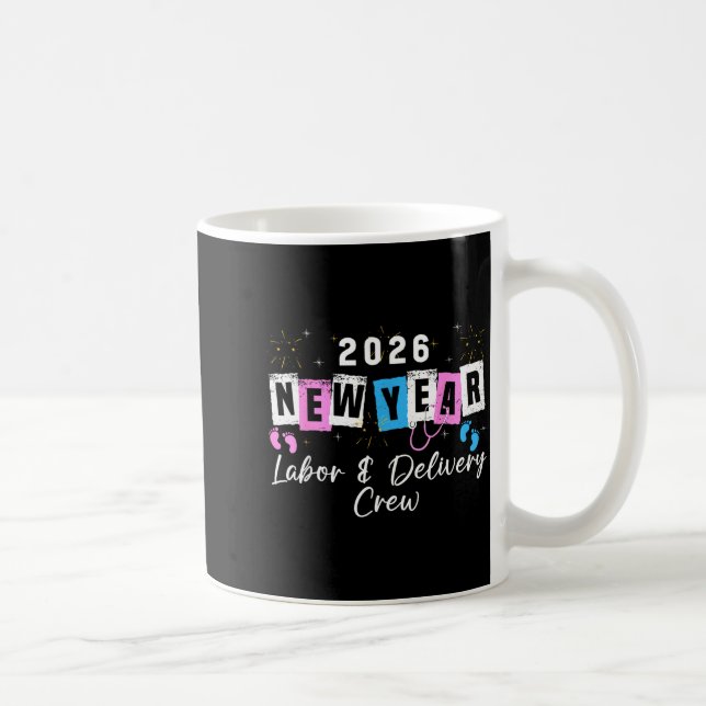 2026 New Year Labor And Delivery Nurse Fireworks E Coffee Mug (Right)