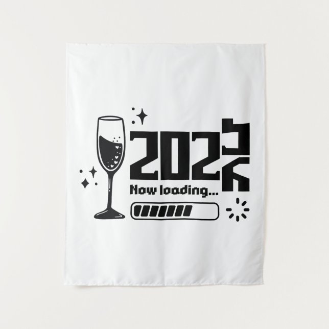 2026 New Year Loading Celebration Typography Tapestry (Front)