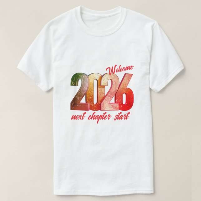 2026 NEW YEAR MENS BASIC T SHIRT (Design Front)