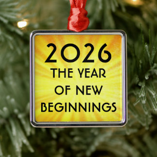 2026 New Year New Beginning Metal Ornament