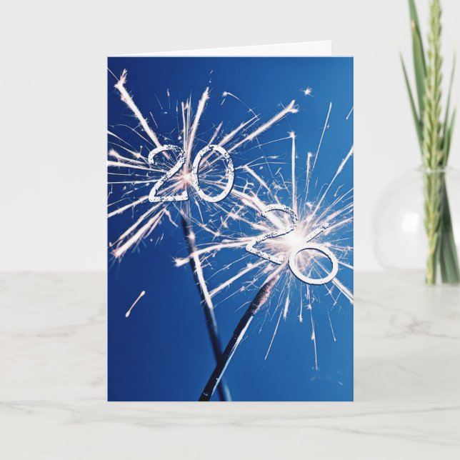 2026 New Year Sparklers Holiday Card (Front)