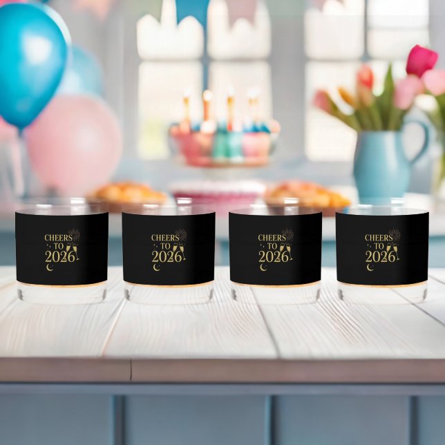 2026 New Year Whiskey Glass – Elegant Black & Gold (Insitu (Baby Shower))