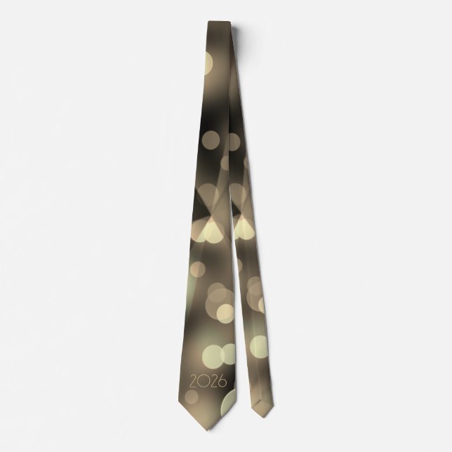 2026 new year with golden bubbles neck tie (Front)