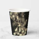 2026 new year with golden bubbles paper cups
