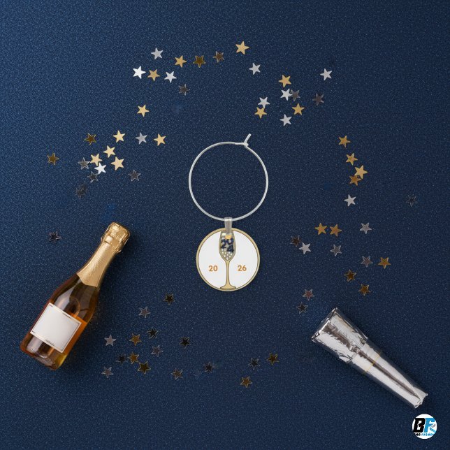 2026 New Year's Eve Celebration-Customizable Date Wine Charm (Creator Uploaded)