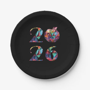 2026 New Year's Eve Party-Colorful Paper Plates