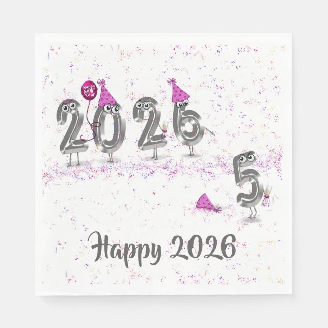 2026 New Year's Eve Party Humor Napkins (Front)