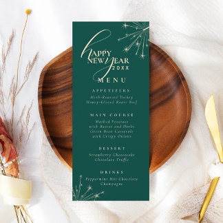 2026 New Years Modern Festive Teal Typography Invitation