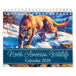 2026 North American Wildlife Two Page Small Calendar