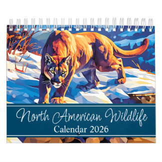 2026 North American Wildlife Two Page Small Calendar