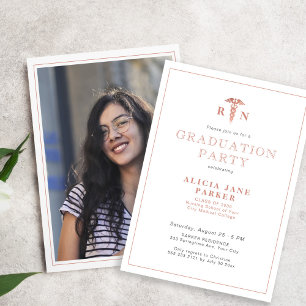 2026 nursing school elegant nurse photo graduation invitation
