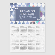 2026 On Time God Christian Quote Magnetic Calendar