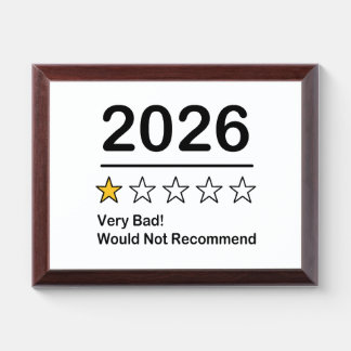 2026 one star rating very bad year award plaque