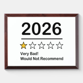 2026 one star rating very bad year award plaque