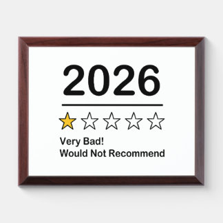 2026 one star rating very bad year award plaque