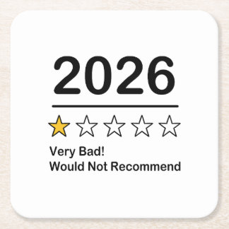 2026 one star rating very bad year  square paper coaster