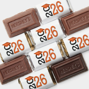 2026 Orange and Black Graduation Party Hershey's Miniatures