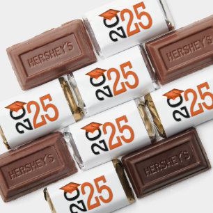 2026 Orange and Black Graduation Party Hershey's Miniatures