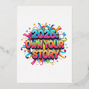 2026: Own Your Story - The Empowerment Slogan Foil Invitation