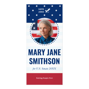 2026 Patriotic US Flag Political Candidate Campaig Rack Card