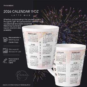 2026 Personalized 12 oz. Calendar Latte Mug