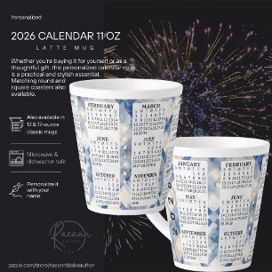 2026 Personalized 12 oz Calendar Latte Mug