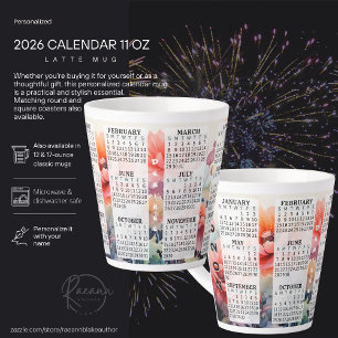 2026 Personalized 12 oz. Calendar Latte Mug
