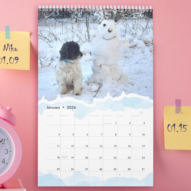  2026 Personalized Pet Dog Cat Photo Watercolor Calendar (2026 Personalized Pet Dog Cat Photo Watercolor Calendar)
