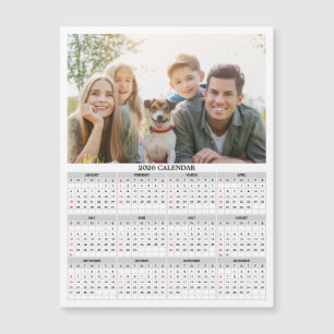 2026 Personalized Photo Calendar Magnet