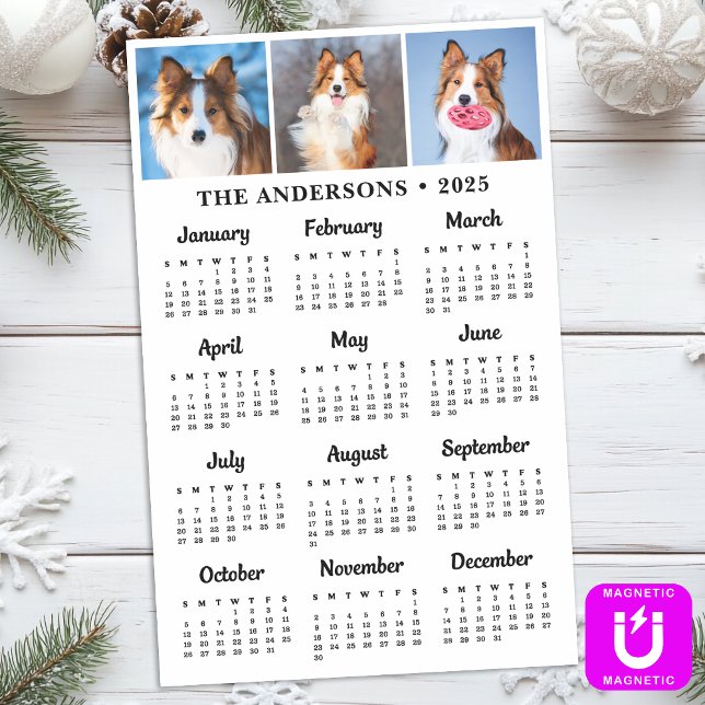 2026 Personalized Photos Pet Dog 12 Month Calendar Magnetic Dry Erase Sheet (Creator Uploaded)